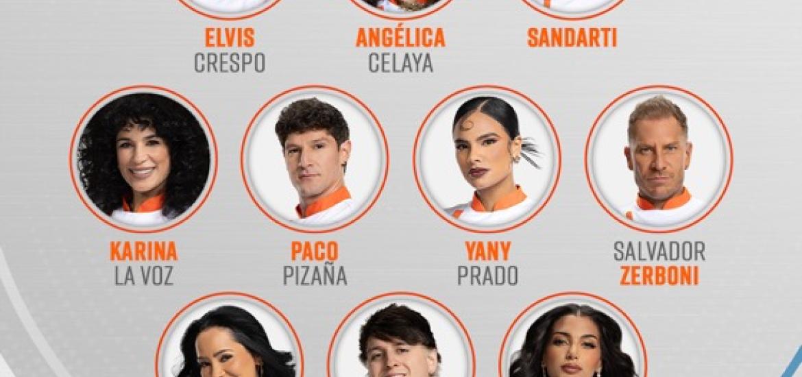 Encendiendo la cocina con su sabor inigualable Elvis Crespo, Angélica Celaya, Héctor Sandarti, Karina “La Voz” Moreno, Paco Pizaña, Yany Prado, Salvador Zerboni, Norkys Batista, Christopher Vélez, y Celinee Santos.